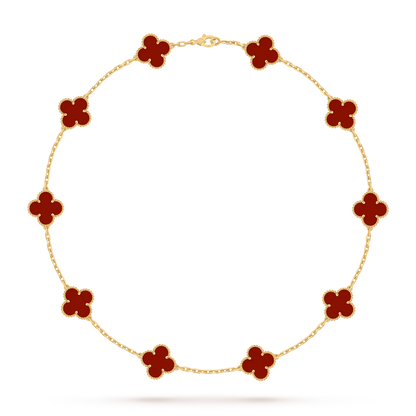 [Aetheris]KLASSISCHE GLÜCKS-KLEE-HALSKETTE MIT 10 MOTIVEN AUS DER GOLD-KOLLEKTION