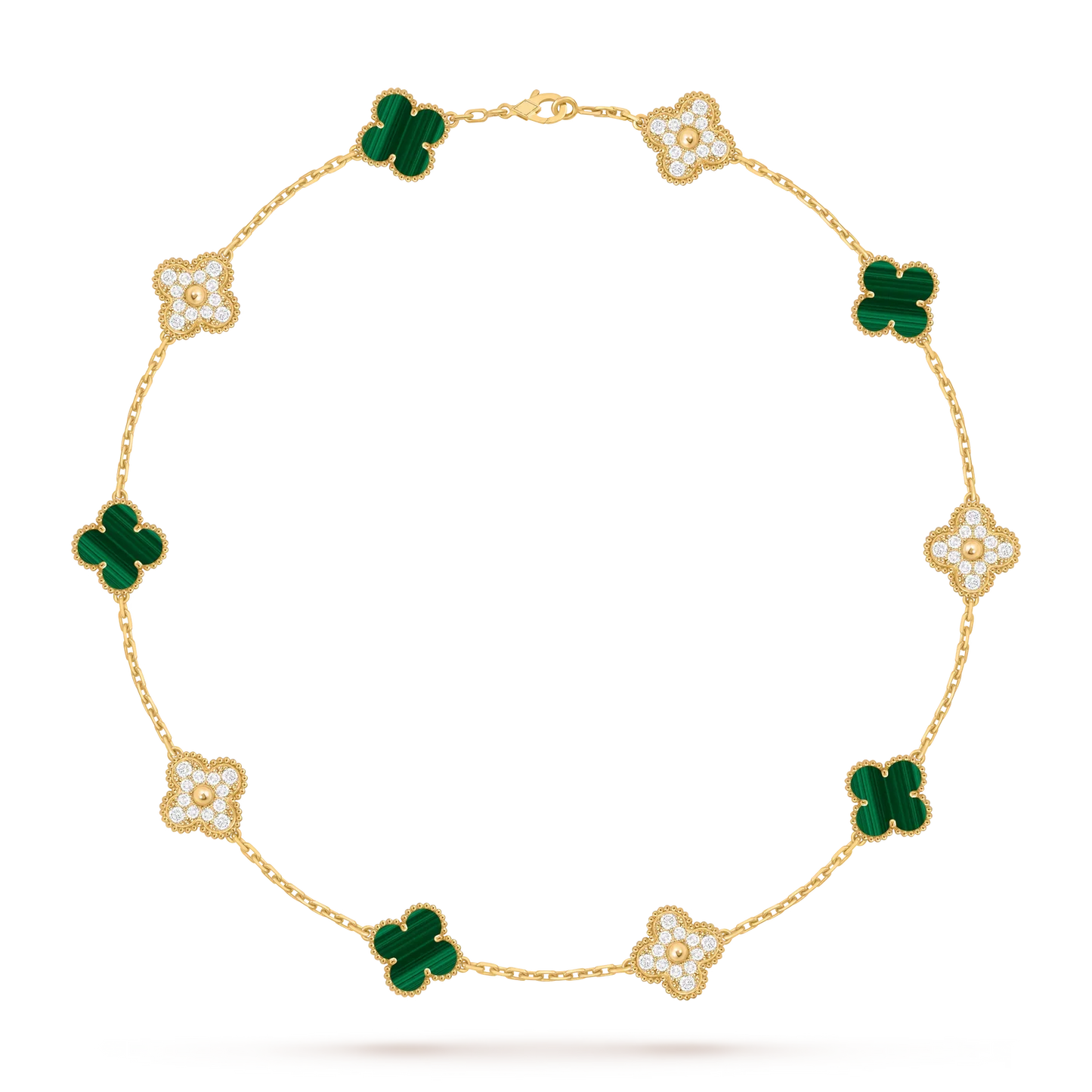 [Aetheris]KLASSISCHE GLÜCKS-KLEE-HALSKETTE MIT 10 MOTIVEN AUS DER GOLD-KOLLEKTION