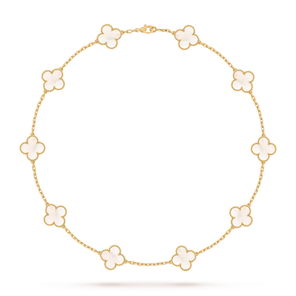 [Aetheris]KLASSISCHE GLÜCKS-KLEE-HALSKETTE MIT 10 MOTIVEN AUS DER GOLD-KOLLEKTION