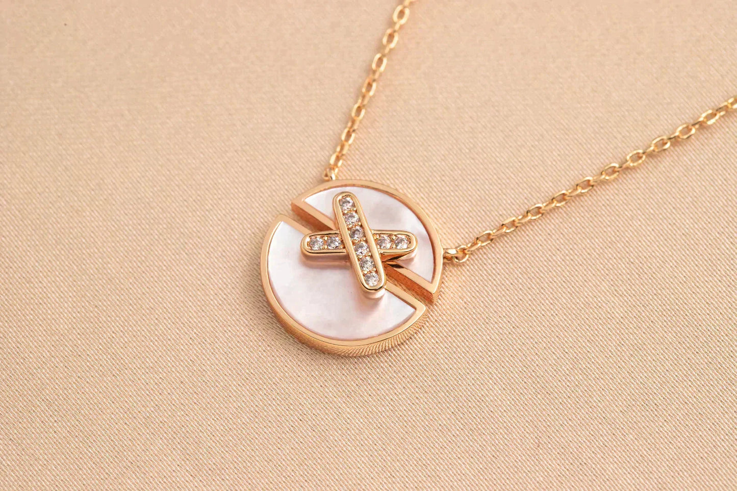 [Aetheris]JEUX DE ROSE GOLD DIAMOND NECKLACE