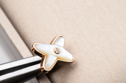 [Aetheris]JEUX DE WHITE MOP ROSE GOLD DIAMOND EARRINGS