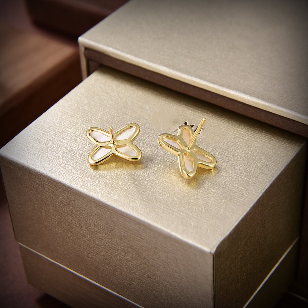 [Aetheris]JEUX DE WHITE MOP GOLD DIAMOND EARRINGS