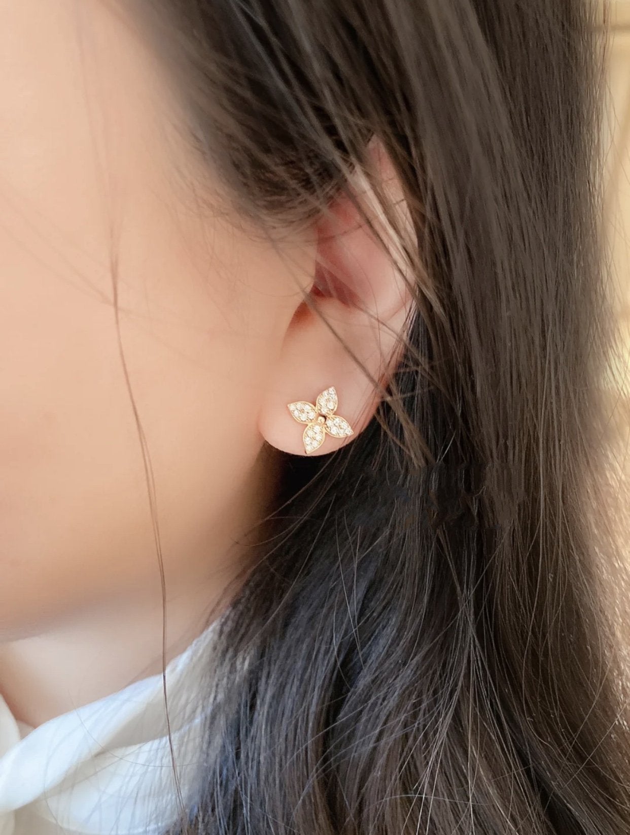 [Aetheris]STAR BLOSSOM STUD EARRINGS ROSE GOLD DIAMONDS