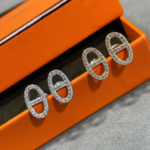 [Aetheris]HM FULL DIAMOND PIG NOSE STUD EARRINGS