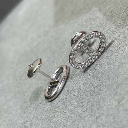 [Aetheris]HM FULL DIAMOND PIG NOSE STUD EARRINGS