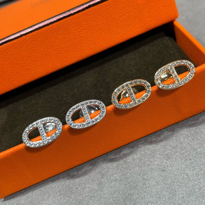 [Aetheris]HM FULL DIAMOND PIG NOSE STUD EARRINGS