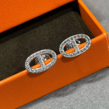 [Aetheris]HM FULL DIAMOND PIG NOSE STUD EARRINGS