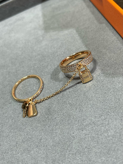 [Aetheris]HM KELLY GLÖCKCHEN DOPPELRING MIT DIAMANTEN