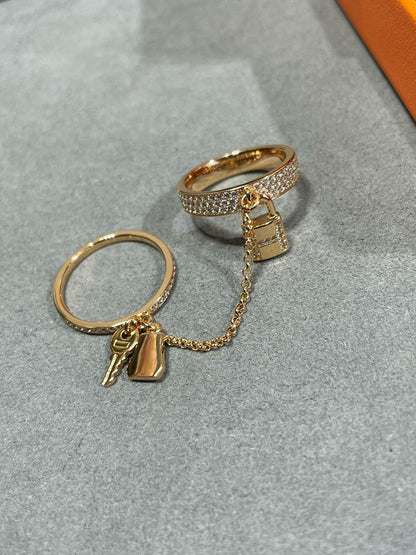[Aetheris]HM KELLY GLÖCKCHEN DOPPELRING MIT DIAMANTEN