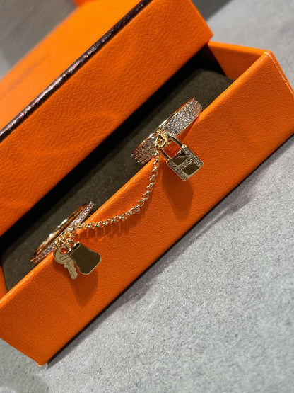 [Aetheris]HM KELLY GLÖCKCHEN DOPPELRING MIT DIAMANTEN
