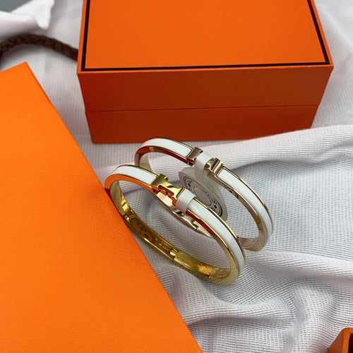 [Aetheris]CLASSIC HM CLIC WHITE 8MM ENAMEL BRACELET