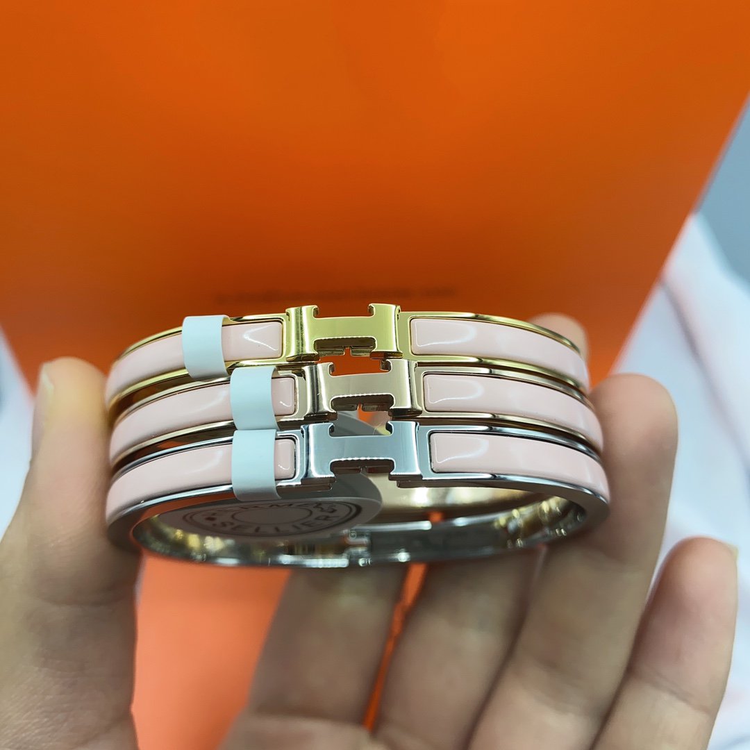 [Aetheris]CLASSIC HM CLIC  PINK 8MM ENAMEL BRACELET
