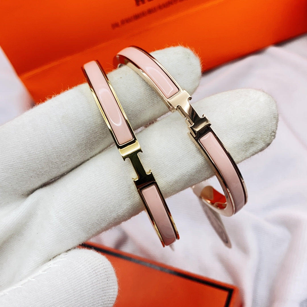 [Aetheris]CLASSIC HM CLIC  PINK 8MM ENAMEL BRACELET