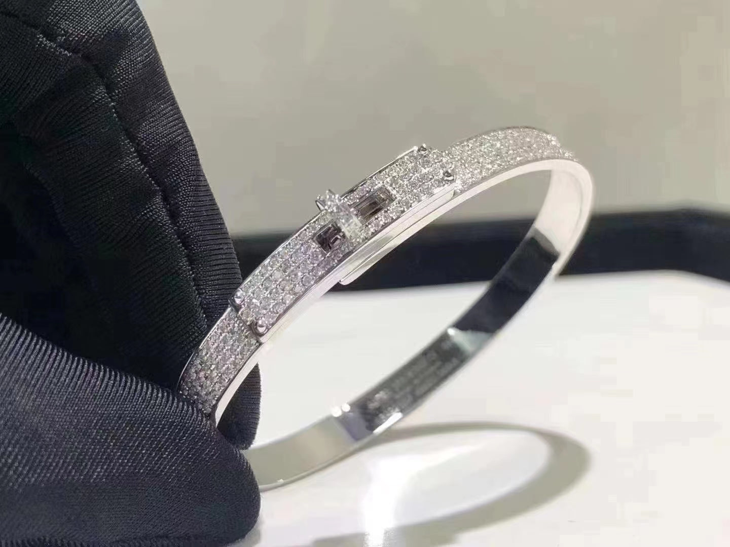 [Aetheris]HM KELLY BRACELET IN SILVER AND FULL PAVE DIAMOND