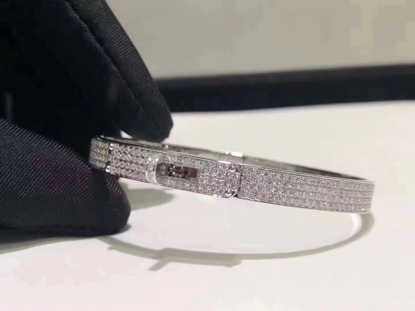 [Aetheris]HM KELLY BRACELET IN SILVER AND FULL PAVE DIAMOND
