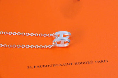 [Aetheris]HM NECKLACE H LETTER OVAL SERIES