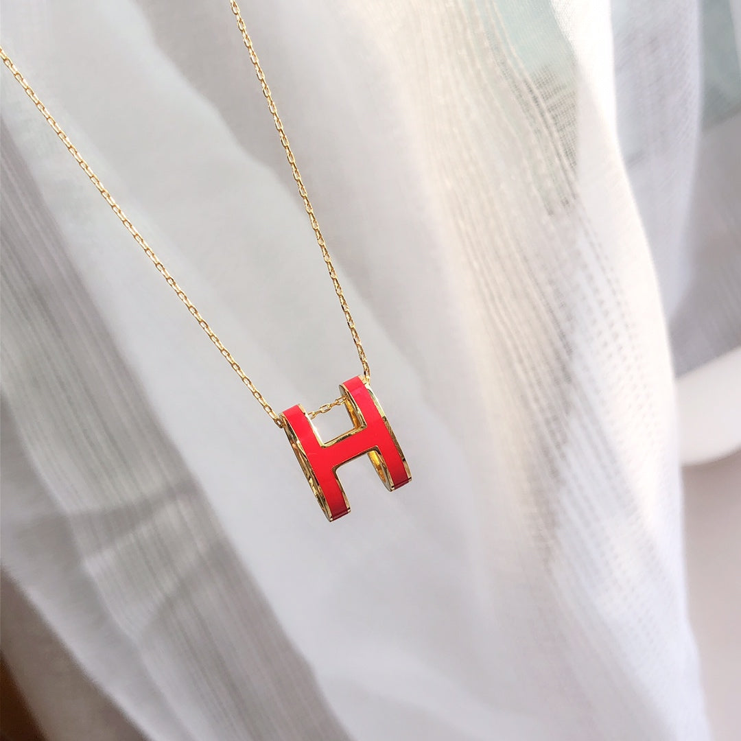 [Aetheris]HM CLIC ROT EMAILLIERTE GOLDHALSKETTE