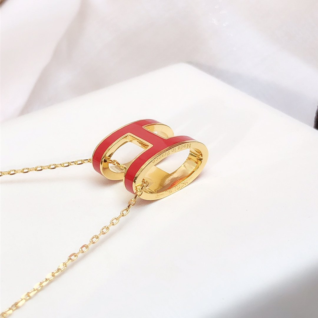 [Aetheris]HM CLIC ROT EMAILLIERTE GOLDHALSKETTE