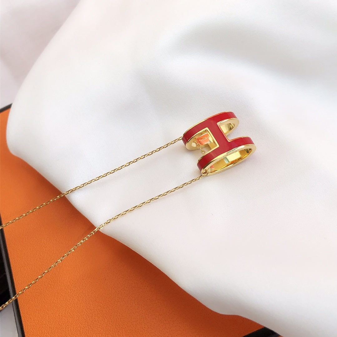 [Aetheris]HM CLIC ROT EMAILLIERTE GOLDHALSKETTE