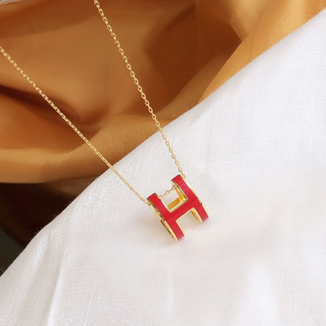 [Aetheris]HM CLIC ROT EMAILLIERTE GOLDHALSKETTE