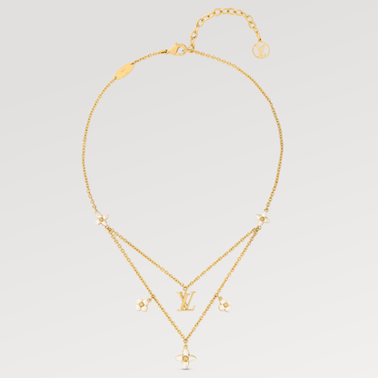 [Aetheris]FLOWERGRAM GOLD MOP DOUBLE ROW NECKLACE