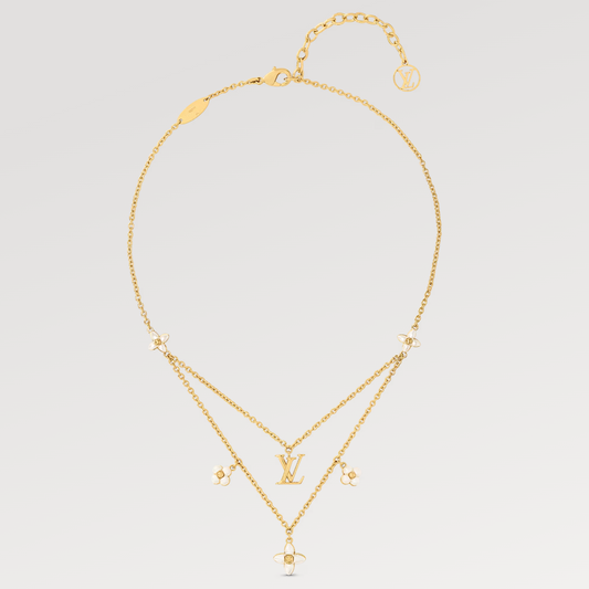 [Aetheris]FLOWERGRAM GOLD MOP DOUBLE ROW NECKLACE
