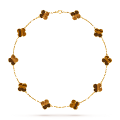 [Aetheris]KLASSISCHE GLÜCKS-KLEE-HALSKETTE MIT 10 MOTIVEN AUS DER GOLD-KOLLEKTION