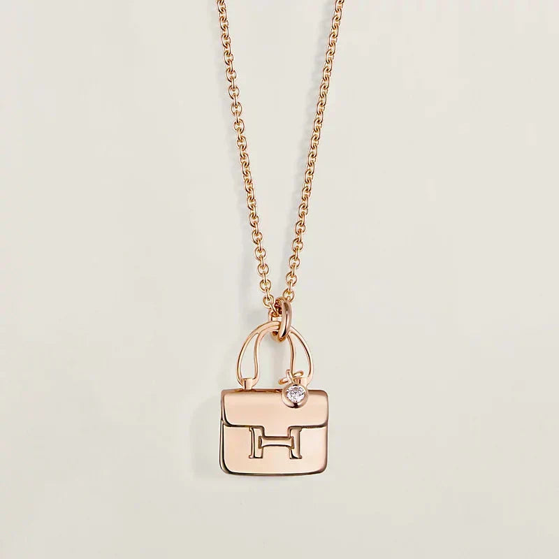 [Aetheris]AMULETTE PEDANT ROSE GOLD NECKLACE