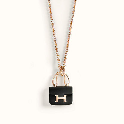 [Aetheris]CONSTANCE BLACK PEDANT ROSE GOLD NECKLACE