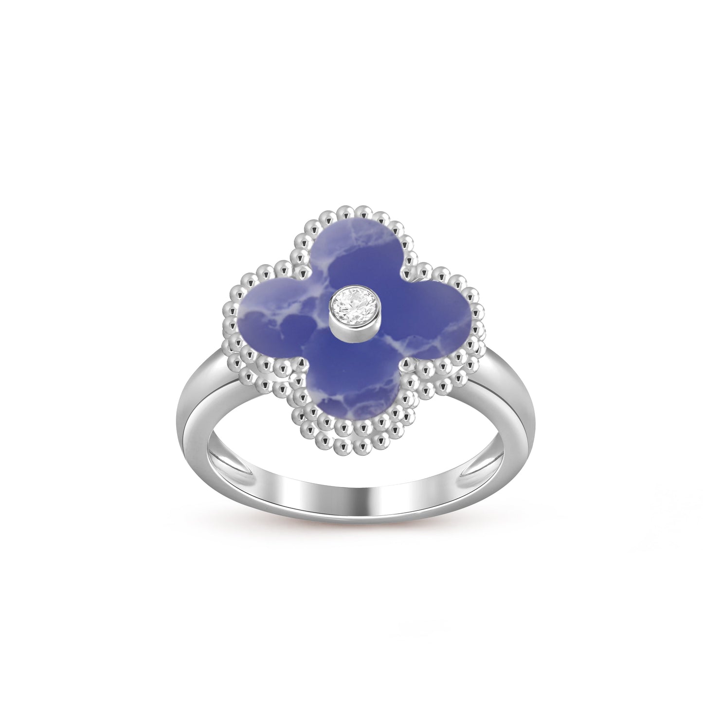 [Aetheris]LUCKY CLOVER DIAMOND-ACCENT WHITE GOLD RING COLLECTION