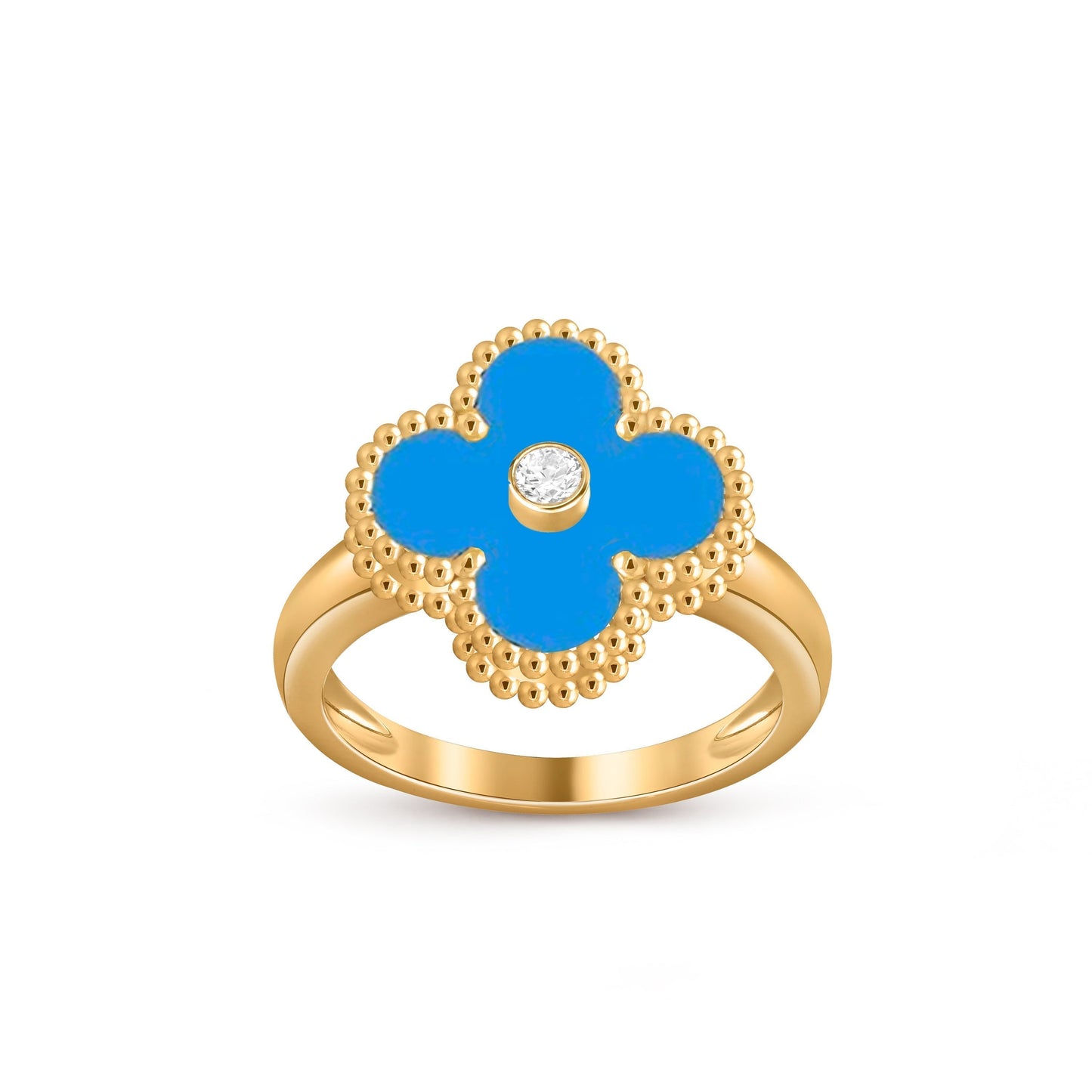 [Aetheris]LUCKY CLOVER DIAMOND-ACCENT GOLD RING COLLECTION