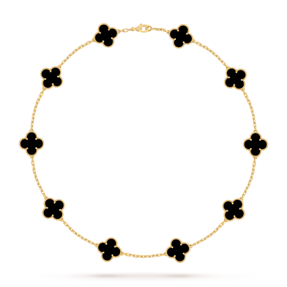 [Aetheris]KLASSISCHE GLÜCKS-KLEE-HALSKETTE MIT 10 MOTIVEN AUS DER GOLD-KOLLEKTION
