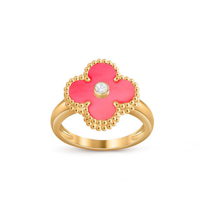 [Aetheris]LUCKY CLOVER DIAMOND-ACCENT GOLD RING COLLECTION