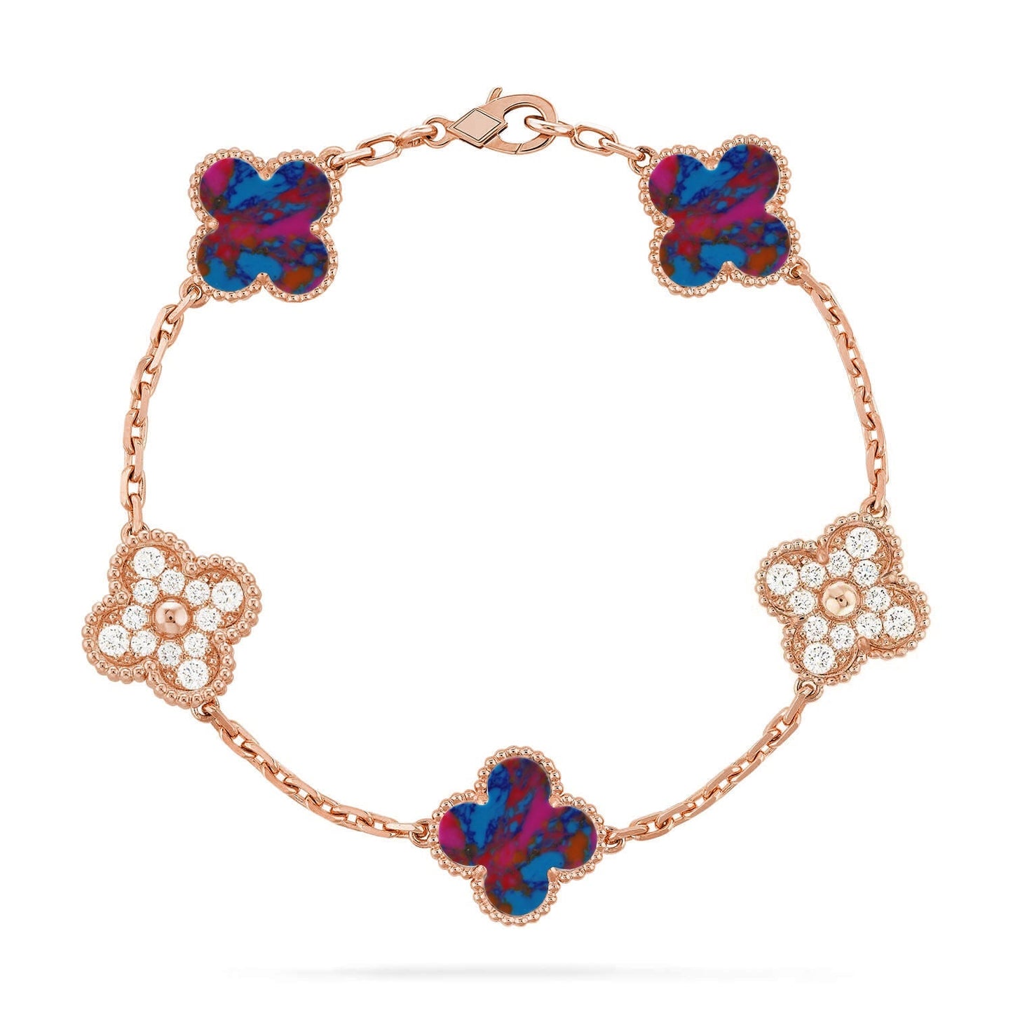 [Aetheris]GLÜCKSKLEE-ARMBAND MIT 5 MOTIVEN - MEHRSTEIN-KOLLEKTION