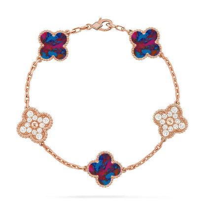[Aetheris]GLÜCKSKLEE-ARMBAND MIT 5 MOTIVEN - MEHRSTEIN-KOLLEKTION