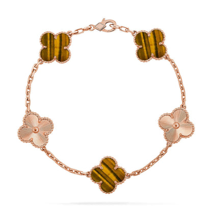 [Aetheris]LUCKY CLOVER 5-MOTIV-ARMBAND - TIGERAUGE-KOLLEKTION