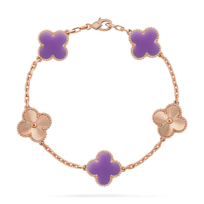 [Aetheris]LUCKY CLOVER 5-MOTIF BRACELET - LAVENDER COLLECTION