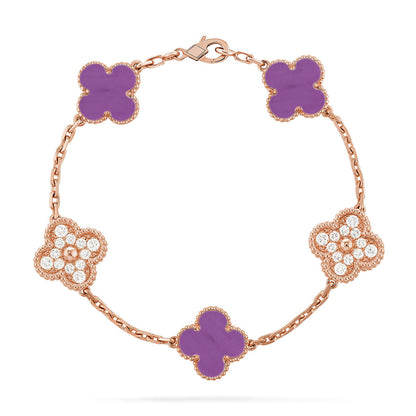 [Aetheris]GLÜCKKLEE-ARMBAND MIT 5 MOTIVEN - VIOLETTE KOLLEKTION