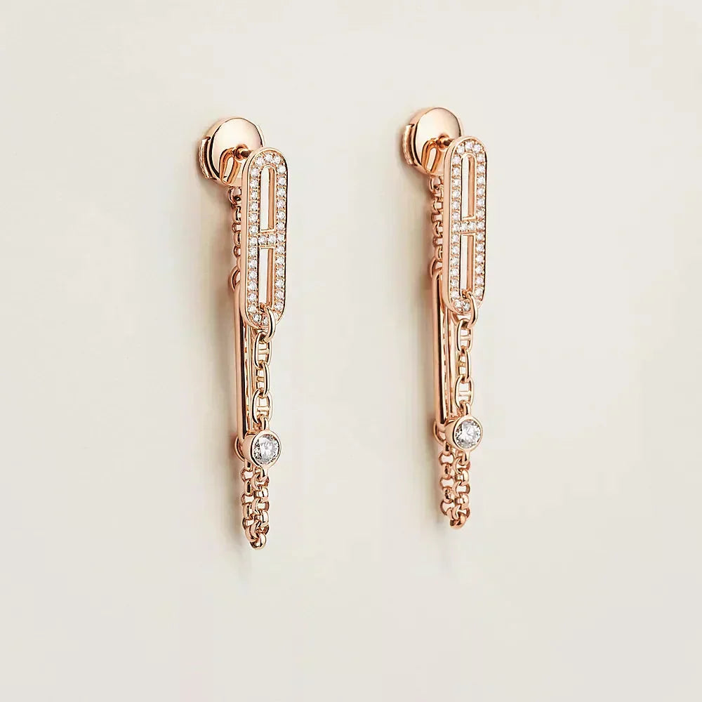 [Aetheris]CHAINE CHAOS DIAMOND DROP EARRINGS