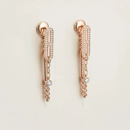 [Aetheris]CHAINE CHAOS DIAMOND DROP EARRINGS