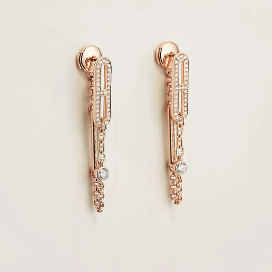 [Aetheris]CHAINE CHAOS DIAMOND DROP EARRINGS