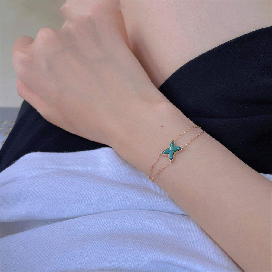 [Aetheris]JEUX BRACELET MALACHITE ROSE GOLD 1 DIAMOND