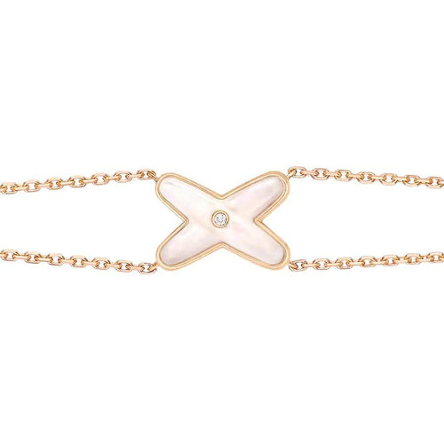 [Aetheris]JEUX BRACELET WHITE MOP ROSE GOLD 1 DIAMOND