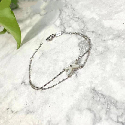 [Aetheris]JEUX BRACELET WHITE MOP SILVER 1 DIAMOND