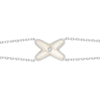 [Aetheris]JEUX BRACELET WHITE MOP SILVER 1 DIAMOND