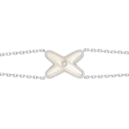 [Aetheris]JEUX BRACELET WHITE MOP SILVER 1 DIAMOND