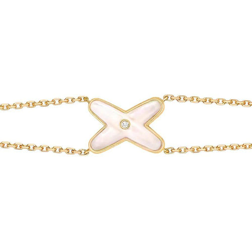 [Aetheris]JEUX BRACELET WHITE MOP GOLD 1 DIAMOND
