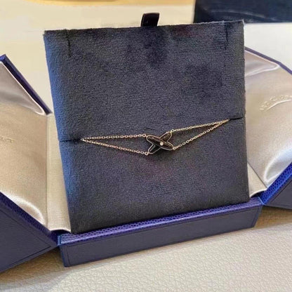 [Aetheris]JEUX BRACELET ONYX ROSE GOLD 1 DIAMOND
