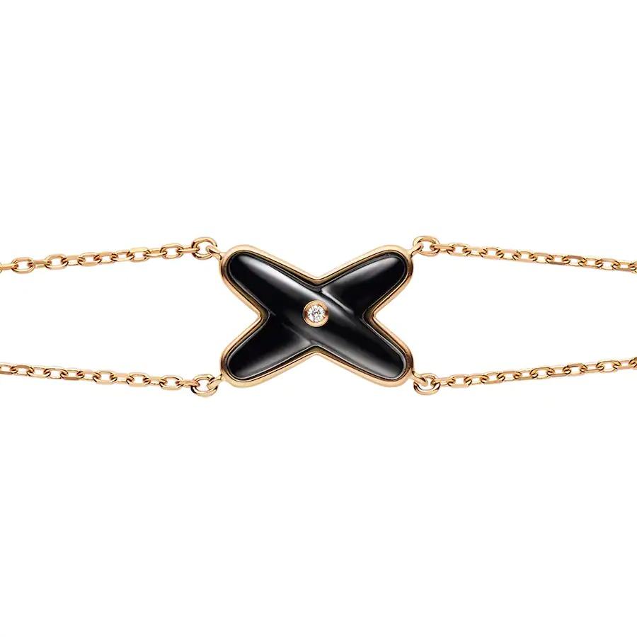 [Aetheris]JEUX BRACELET ONYX ROSE GOLD 1 DIAMOND