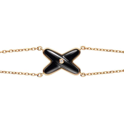 [Aetheris]JEUX BRACELET ONYX ROSE GOLD 1 DIAMOND